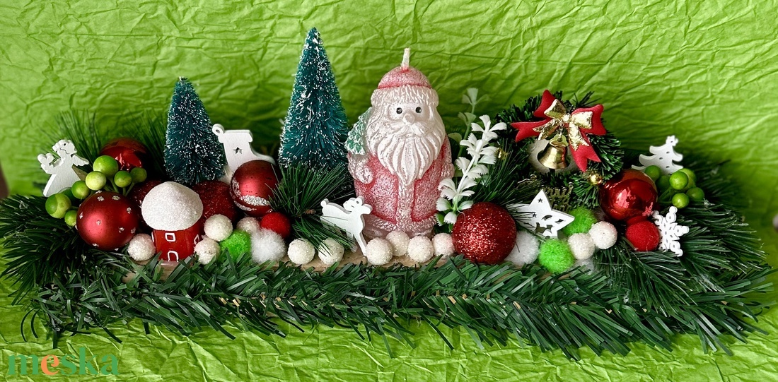 Mikulás asztaldisz  - karácsony - karácsonyi lakásdekoráció - ünnepi asztaldekoráció - Meska.hu