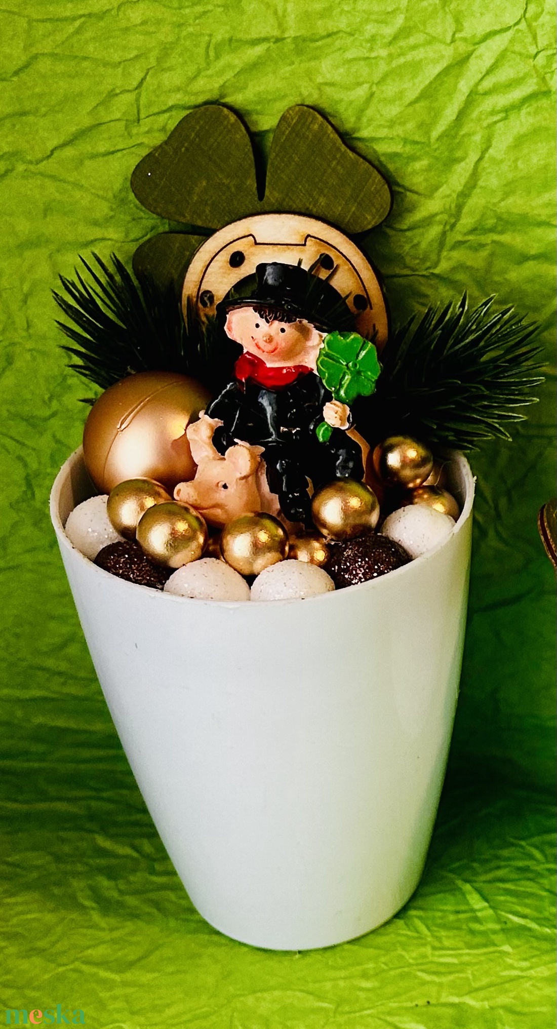 Újévi szerencse hozó  - karácsony - karácsonyi lakásdekoráció - ünnepi asztaldekoráció - Meska.hu