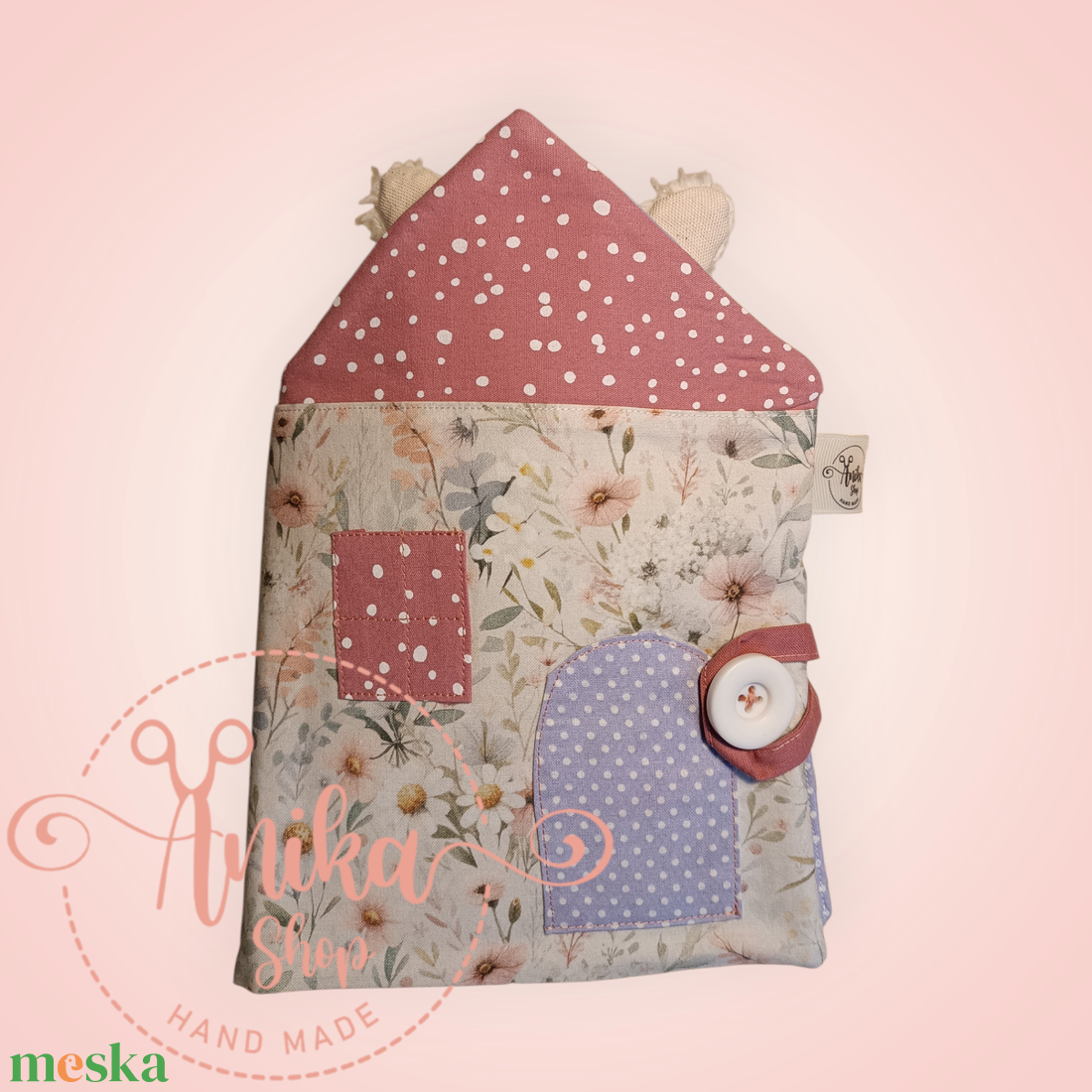 Textil házikó nyuszi babával  - játék & sport - baba & babaház - öltöztethető baba - Meska.hu