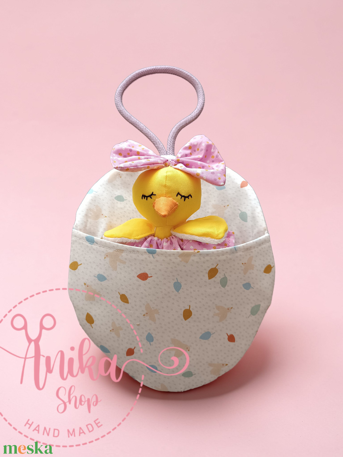 Csibe kislány tojás ágyban  - játék & sport - baba & babaház - öltöztethető baba - Meska.hu