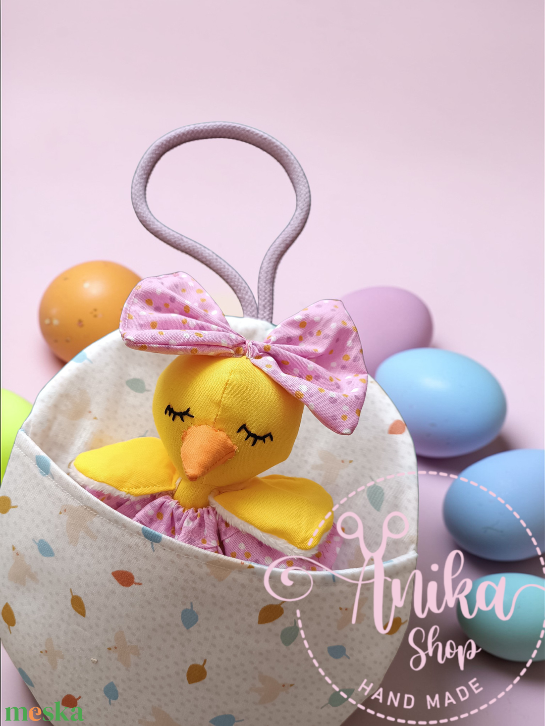 Csibe kislány tojás ágyban  - játék & sport - baba & babaház - öltöztethető baba - Meska.hu