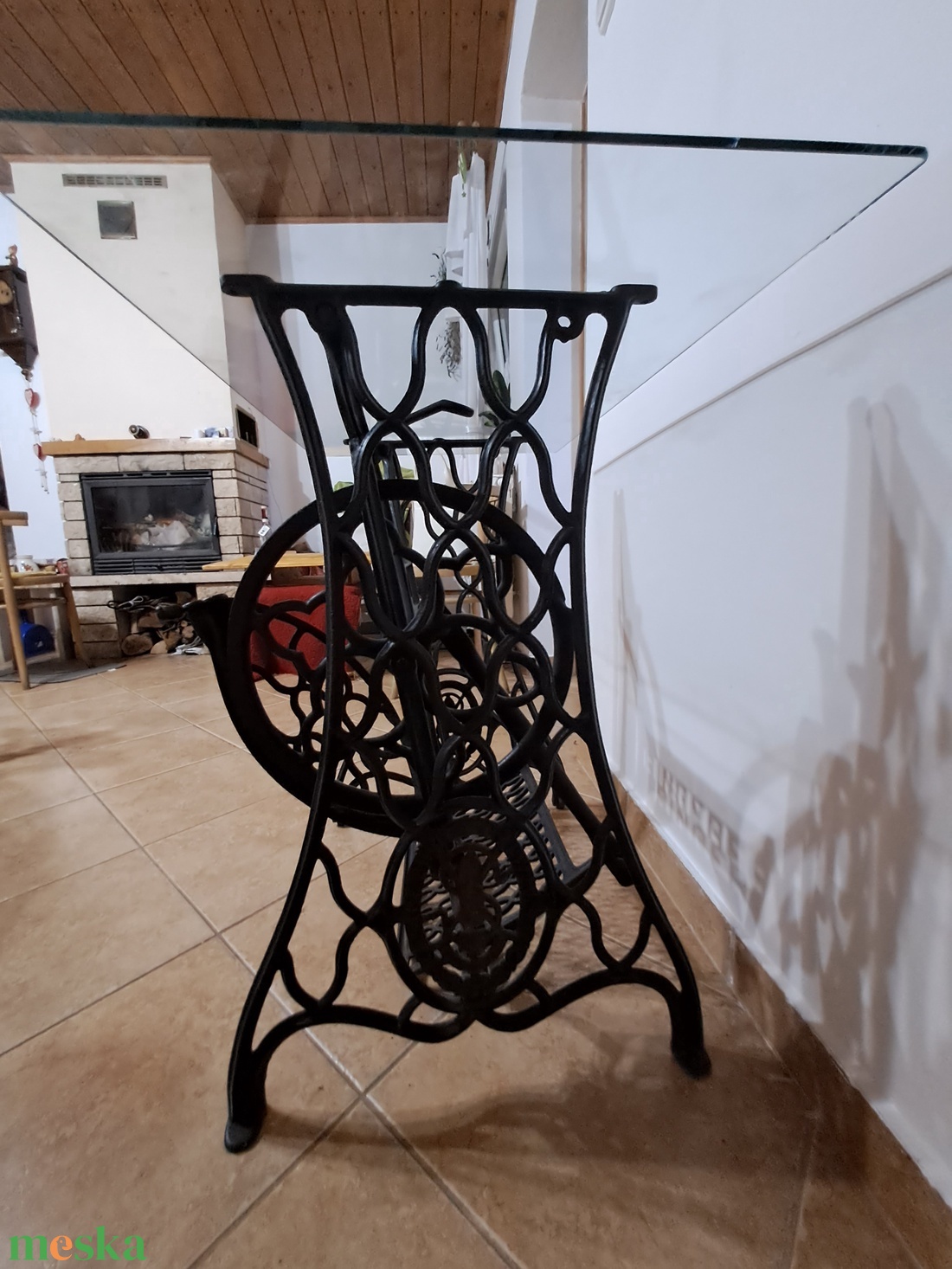 Mrvny vagy üvegasztal singer varrógp lbakon - otthon & életmód - bútor - asztal - Meska.hu