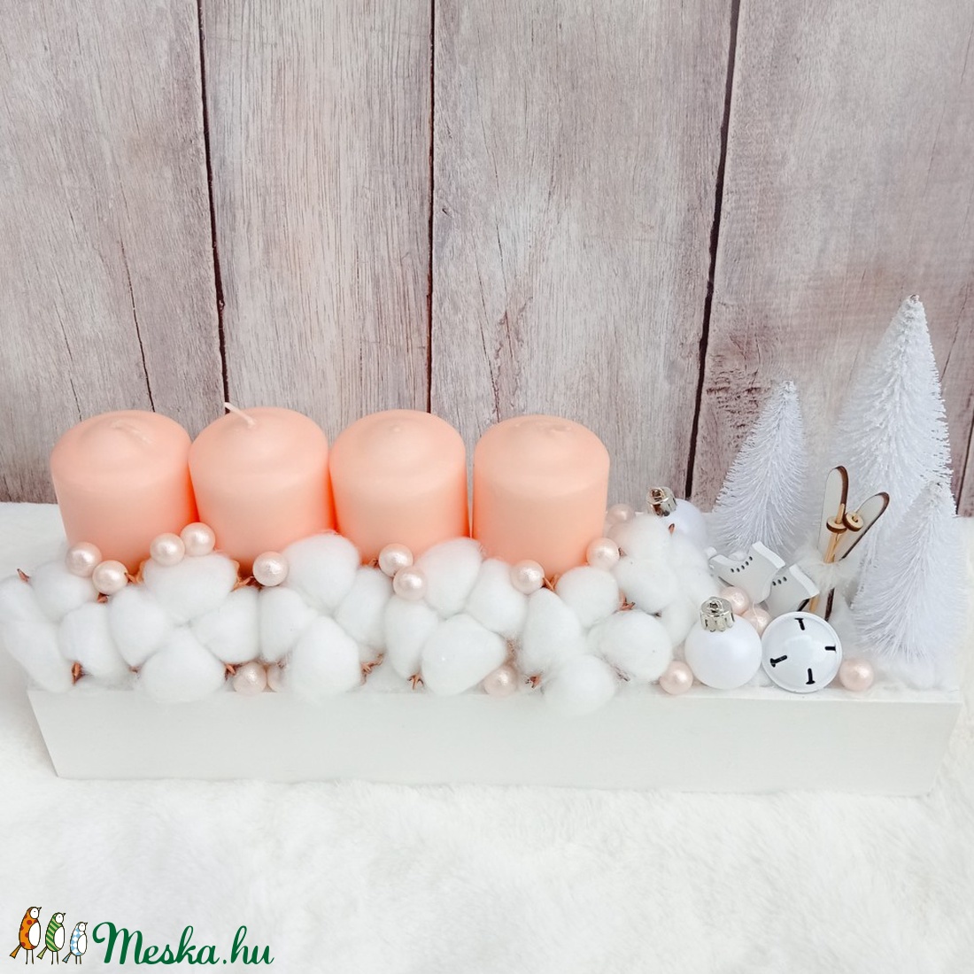Pihe-puha rózsaszín adventi box - karácsony - adventi díszek - adventi koszorú - Meska.hu