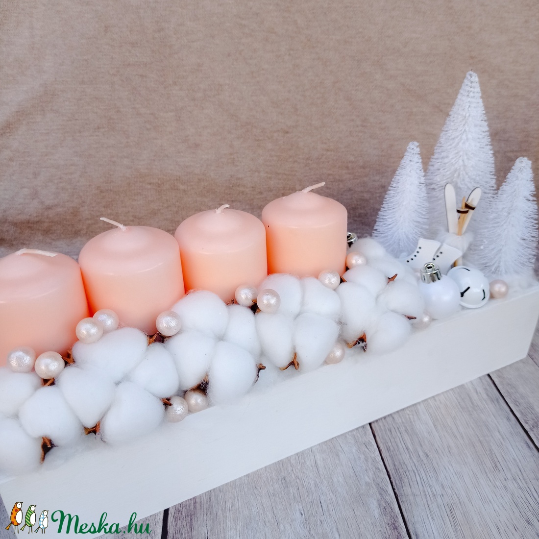 Pihe-puha rózsaszín adventi box - karácsony - adventi díszek - adventi koszorú - Meska.hu