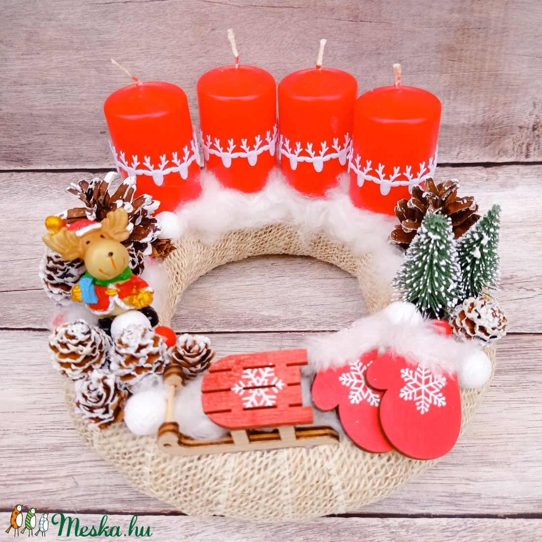 Adventi koszorú rénszarvassal - karácsony - adventi díszek - adventi koszorú - Meska.hu Adventi koszorú rénszarvassal - karácsony - adventi díszek - adventi koszorú - Meska.hu