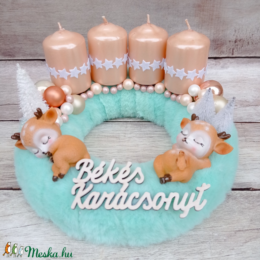 Bambis adventi koszorú - karácsony - adventi díszek - adventi koszorú - Meska.hu