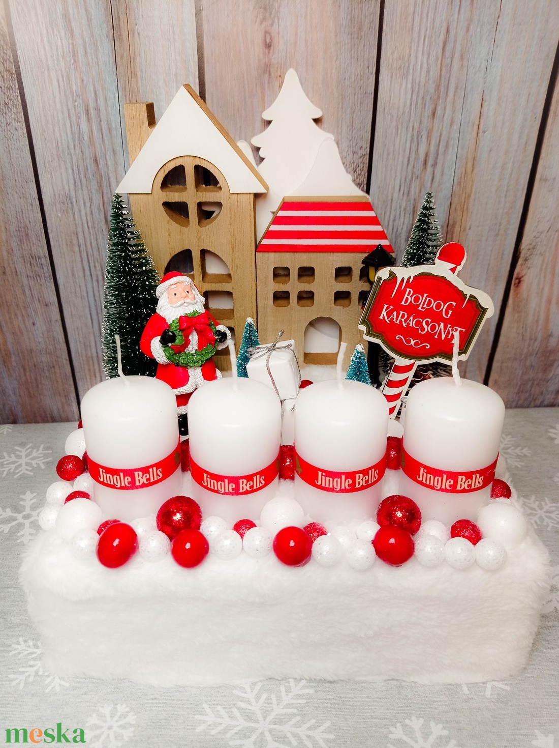 Házikós, télapós adventi box - karácsony - adventi díszek - adventi koszorú - Meska.hu