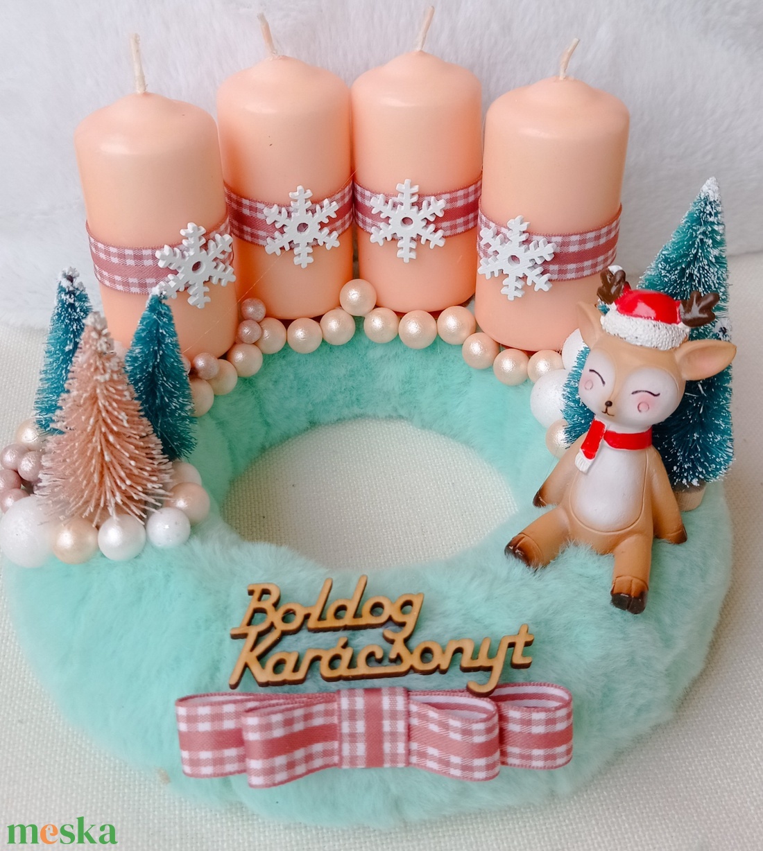 Őzikés adventi koszorú - karácsony - adventi díszek - adventi koszorú - Meska.hu