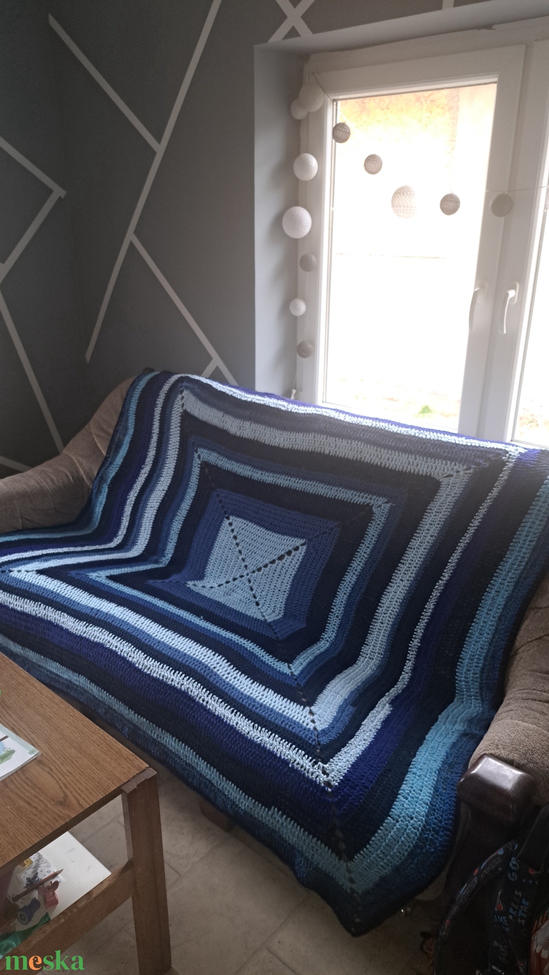 Horgolt négyzet alakú takaró - otthon & életmód - lakástextil - ágytakaró - Meska.hu