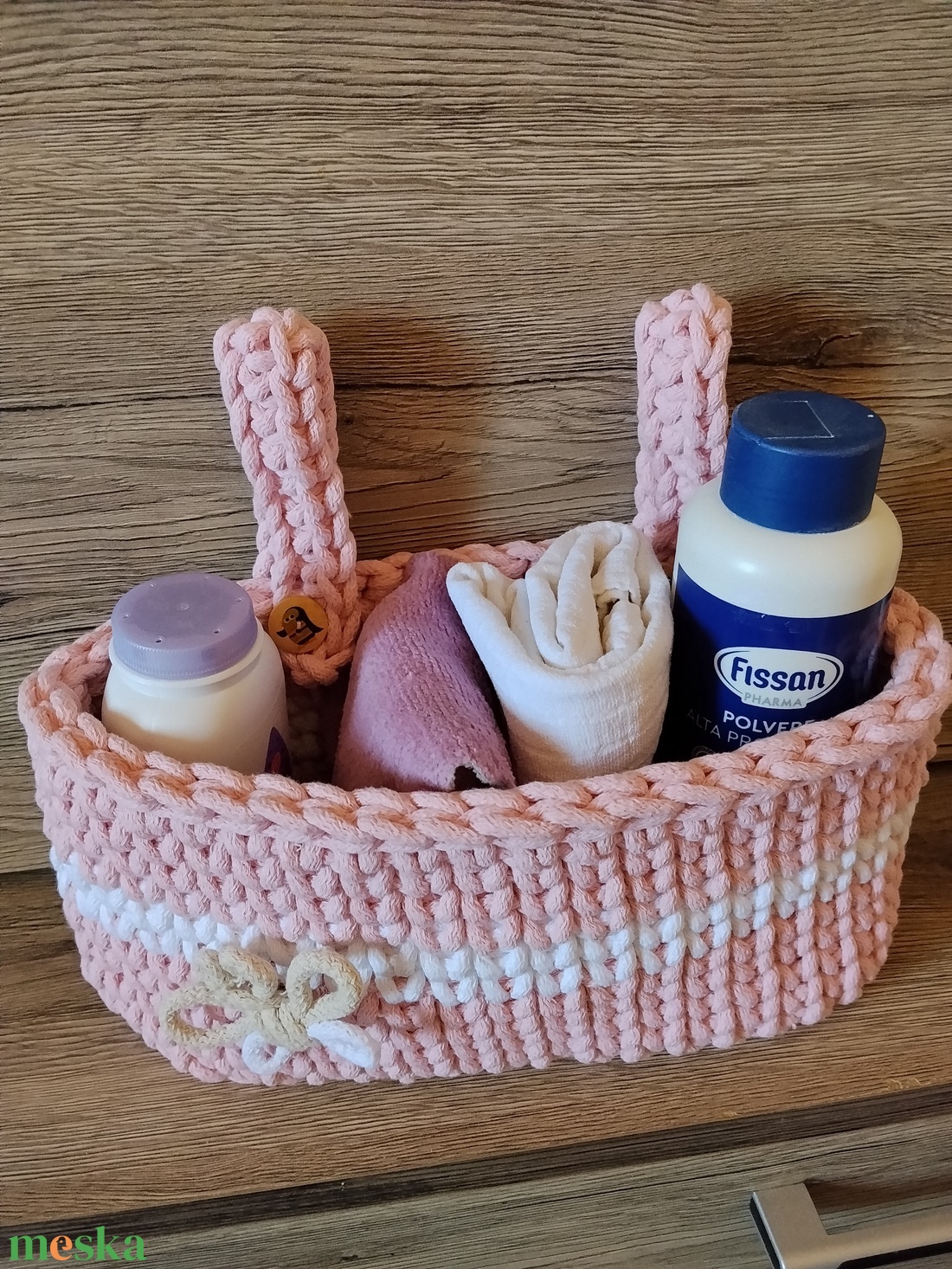 Tároló - baba - mama - pelenkázó, babafürdető kellékek - pelenkatároló (kosár, fali) - Meska.hu