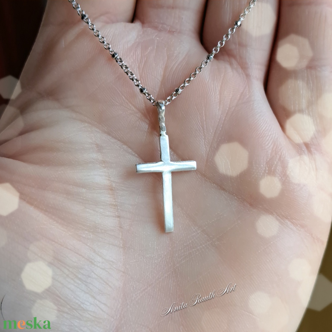 Ezüst  kereszt medál - ékszer - nyaklánc - medál - Meska.hu