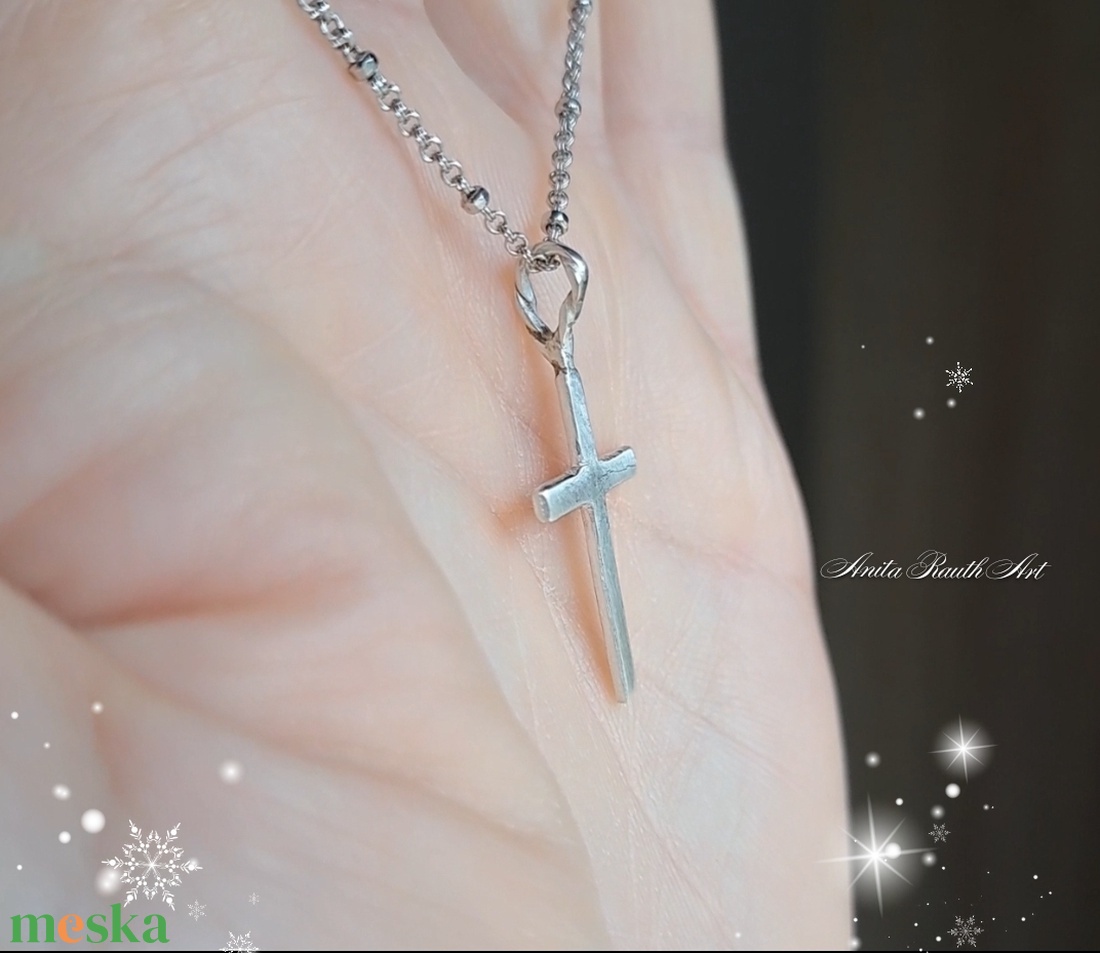 Ezüst  kereszt medál - ékszer - nyaklánc - medál - Meska.hu
