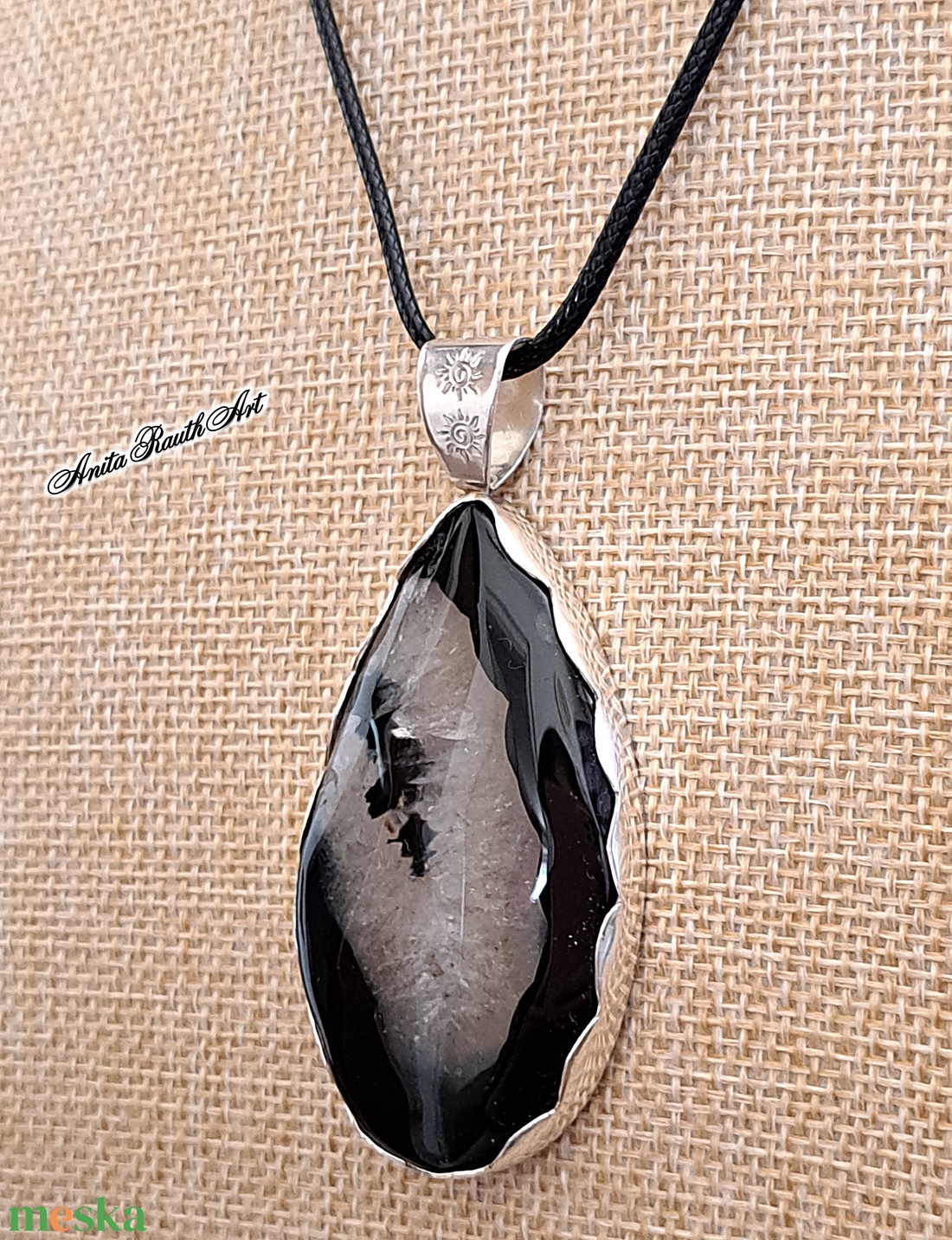 Orca-achát medál sterlingben - ékszer - nyaklánc - medál - Meska.hu Orca-achát medál sterlingben - ékszer - nyaklánc - medál - Meska.hu