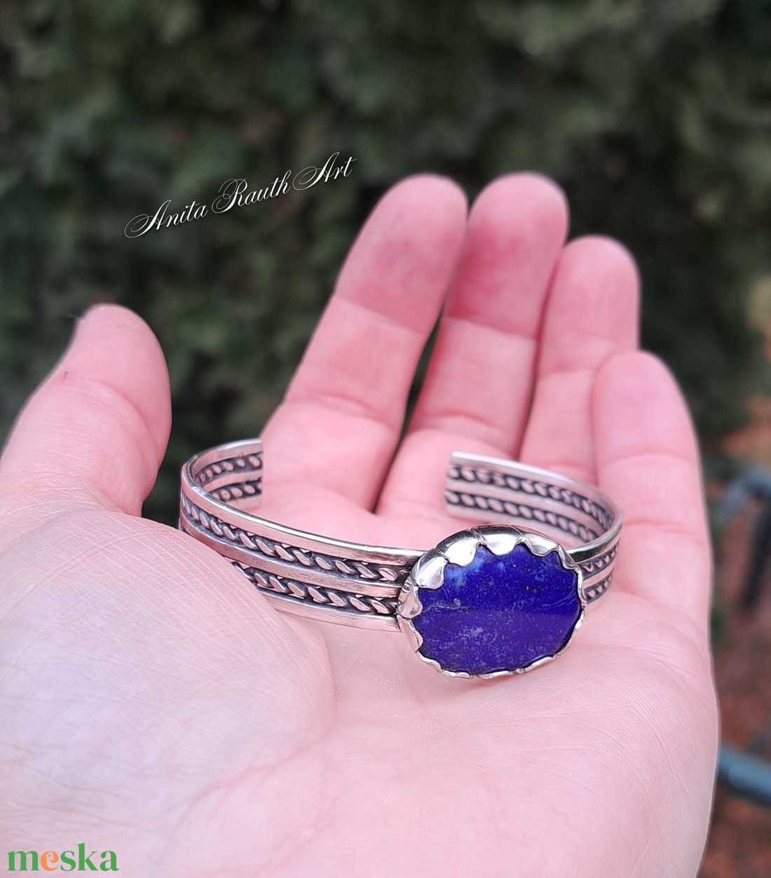 Lapis lazuli ovális karkötő - ékszer - karkötő - karperec - Meska.hu Lapis lazuli ovális karkötő - ékszer - karkötő - karperec - Meska.hu