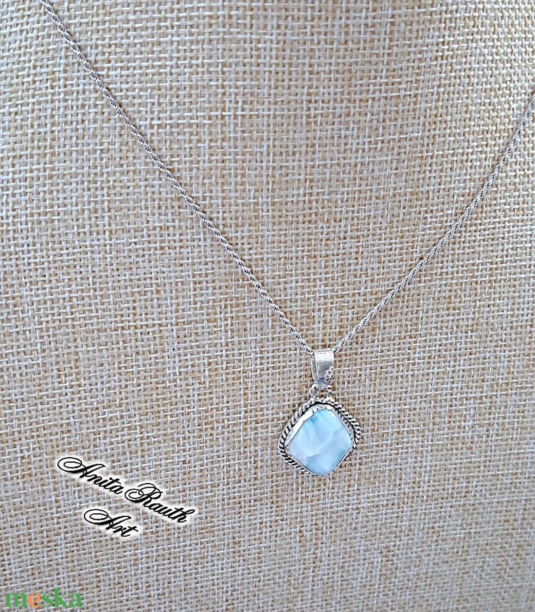Larimar köves kis medál - ékszer - nyaklánc - medál - Meska.hu Larimar köves kis medál - ékszer - nyaklánc - medál - Meska.hu
