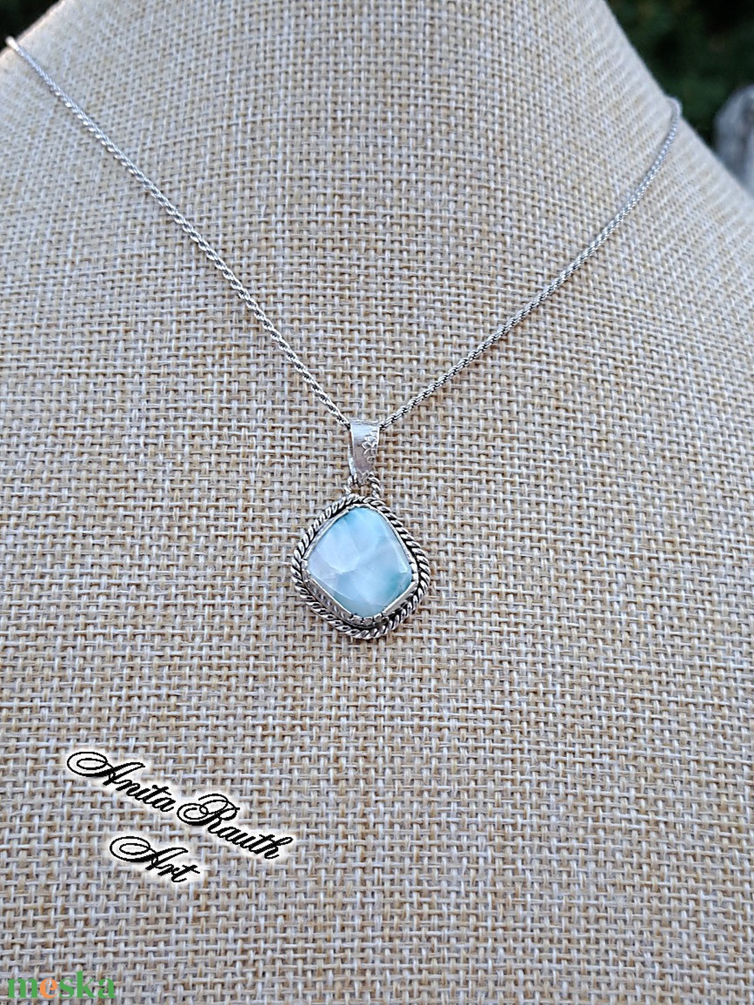 Larimar köves kis medál - ékszer - nyaklánc - medál - Meska.hu Larimar köves kis medál - ékszer - nyaklánc - medál - Meska.hu