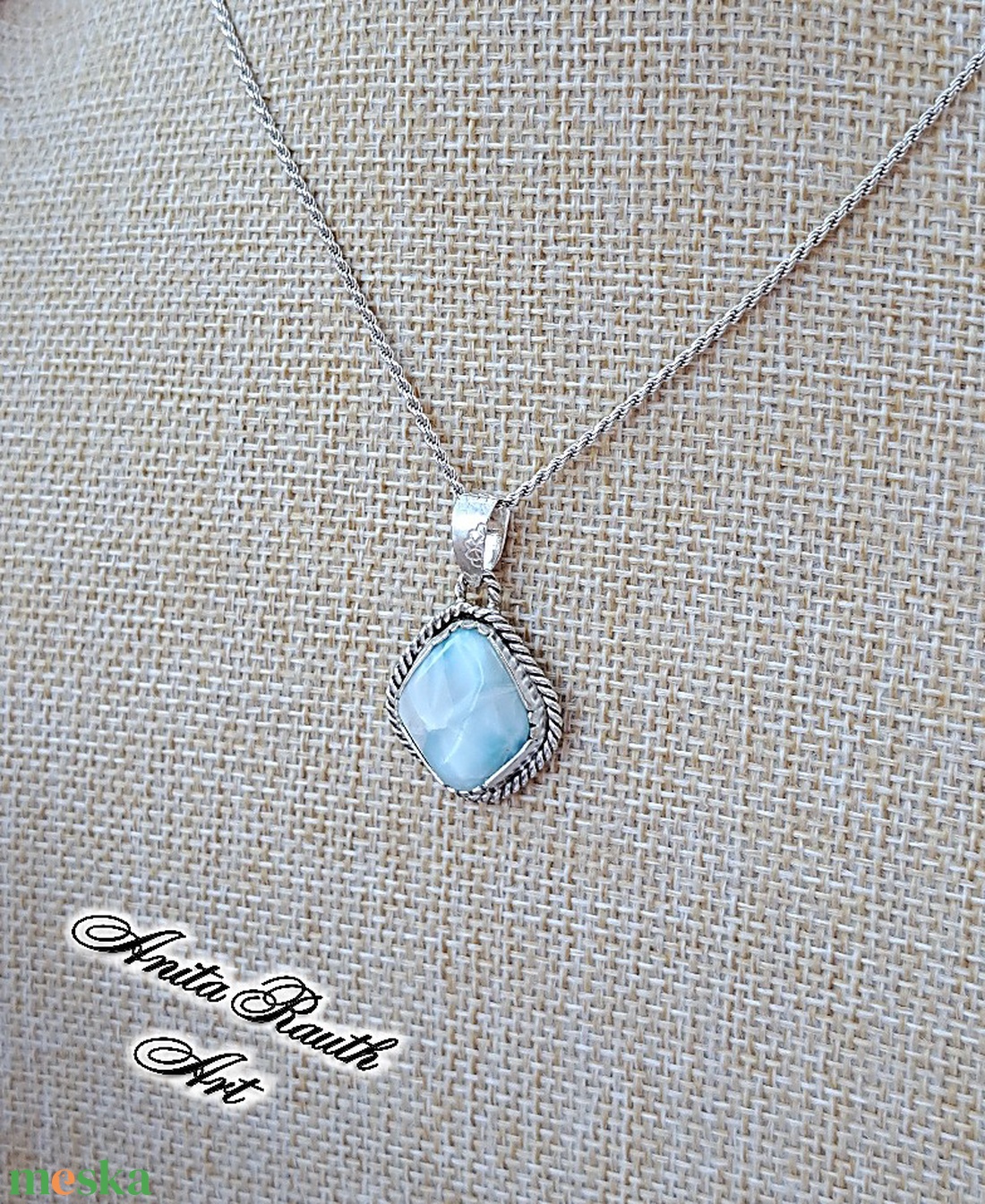Larimar köves kis medál - ékszer - nyaklánc - medál - Meska.hu Larimar köves kis medál - ékszer - nyaklánc - medál - Meska.hu