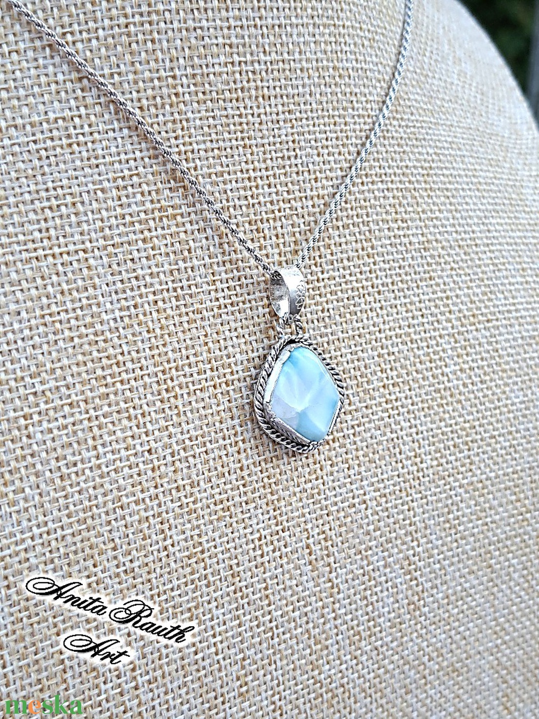 Larimar köves kis medál - ékszer - nyaklánc - medál - Meska.hu Larimar köves kis medál - ékszer - nyaklánc - medál - Meska.hu