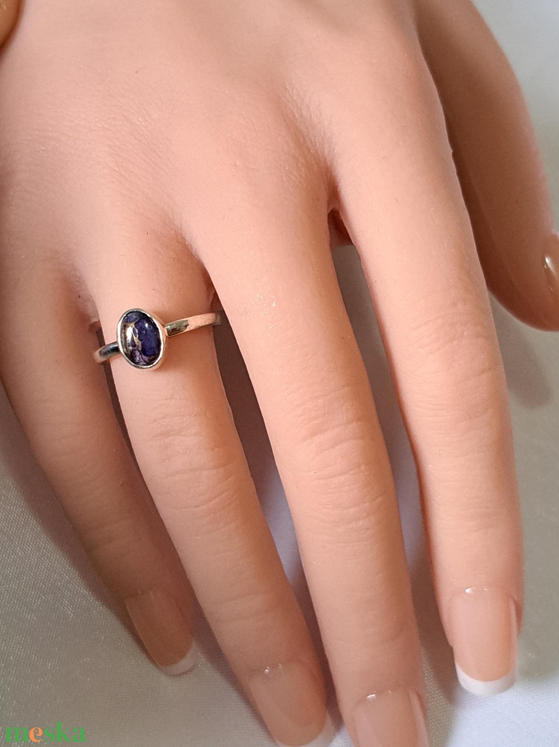 Pici lila türkiz gyűrű - ékszer - gyűrű - statement gyűrű - Meska.hu