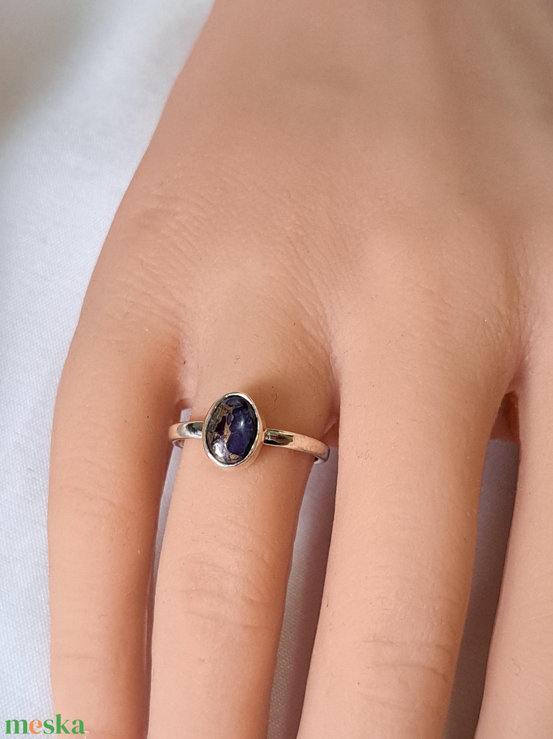 Pici lila türkiz gyűrű - ékszer - gyűrű - statement gyűrű - Meska.hu