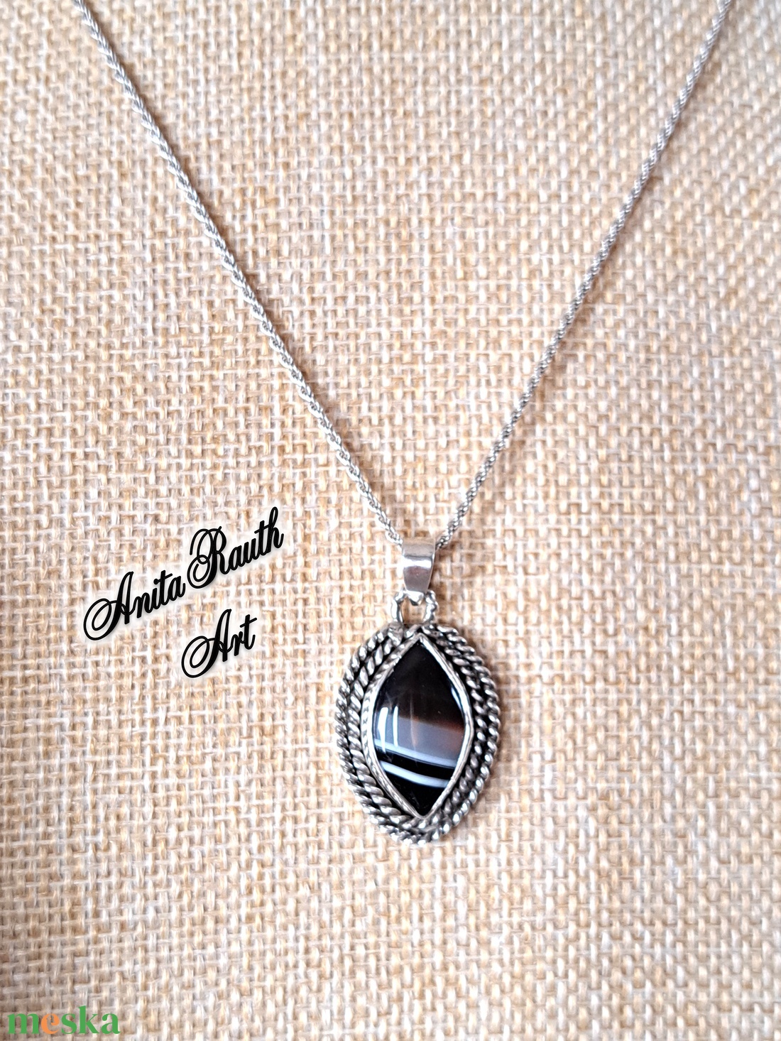 Achát medál dulpa csavarral - ékszer - nyaklánc - medál - Meska.hu