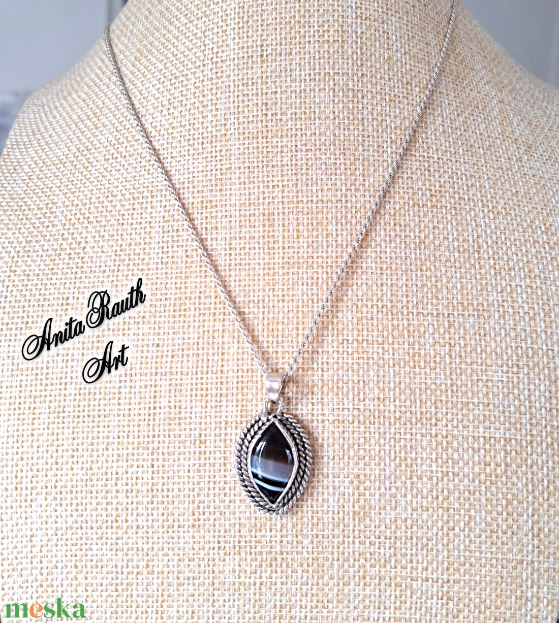 Achát medál dulpa csavarral - ékszer - nyaklánc - medál - Meska.hu