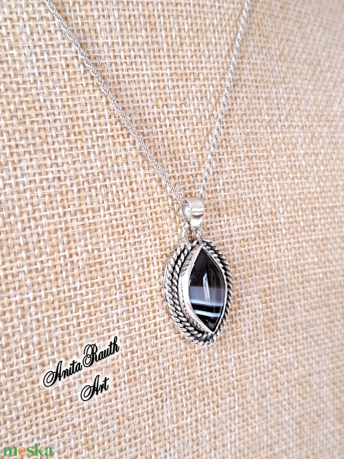 Achát medál dulpa csavarral - ékszer - nyaklánc - medál - Meska.hu