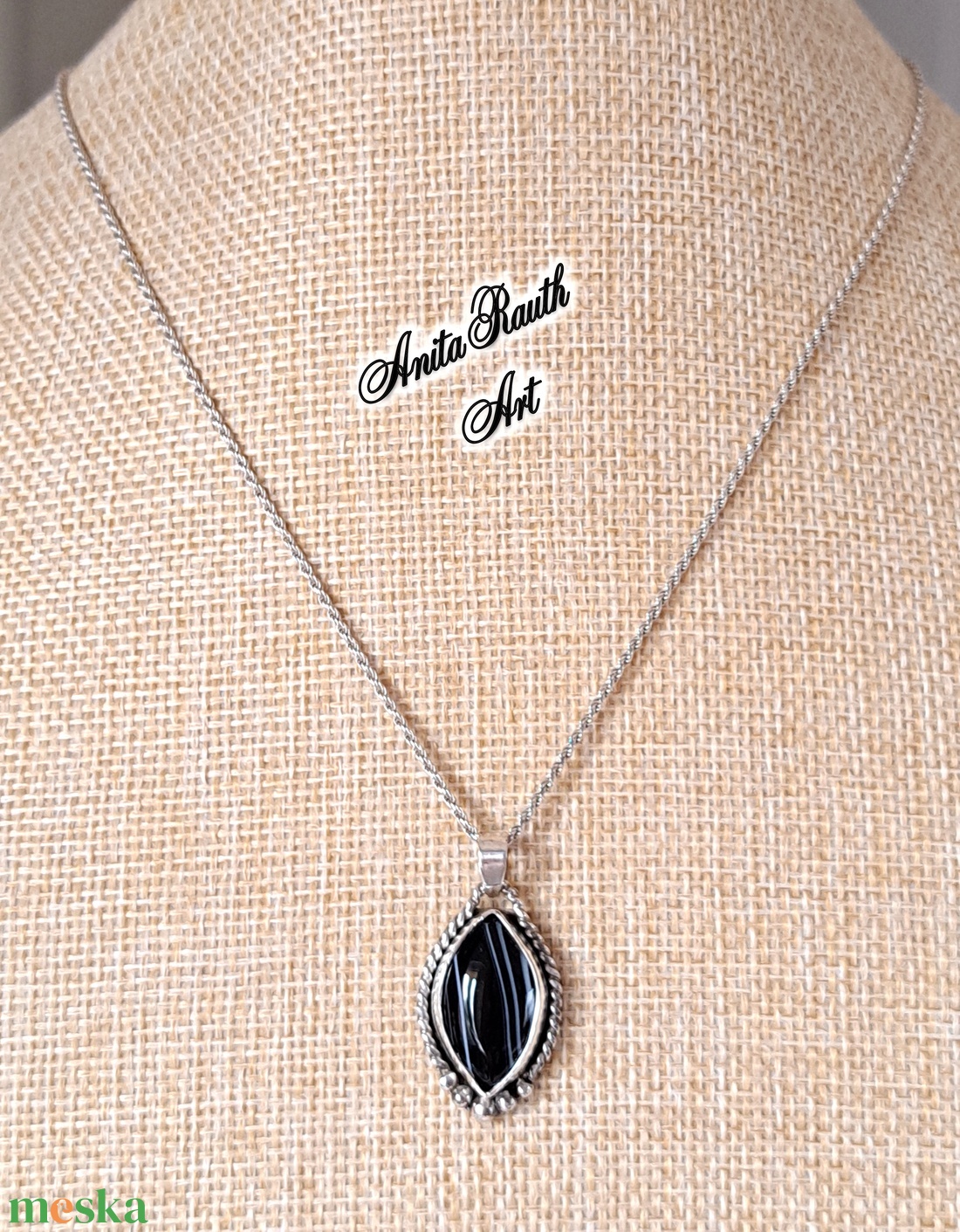 Achát medál csavarral - ékszer - nyaklánc - medál - Meska.hu