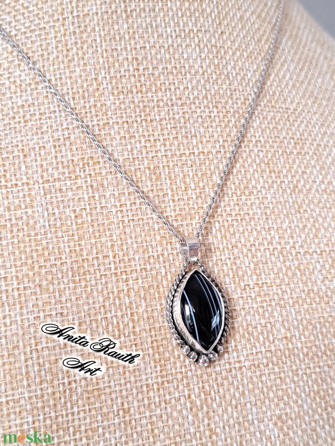 Achát medál csavarral - ékszer - nyaklánc - medál - Meska.hu