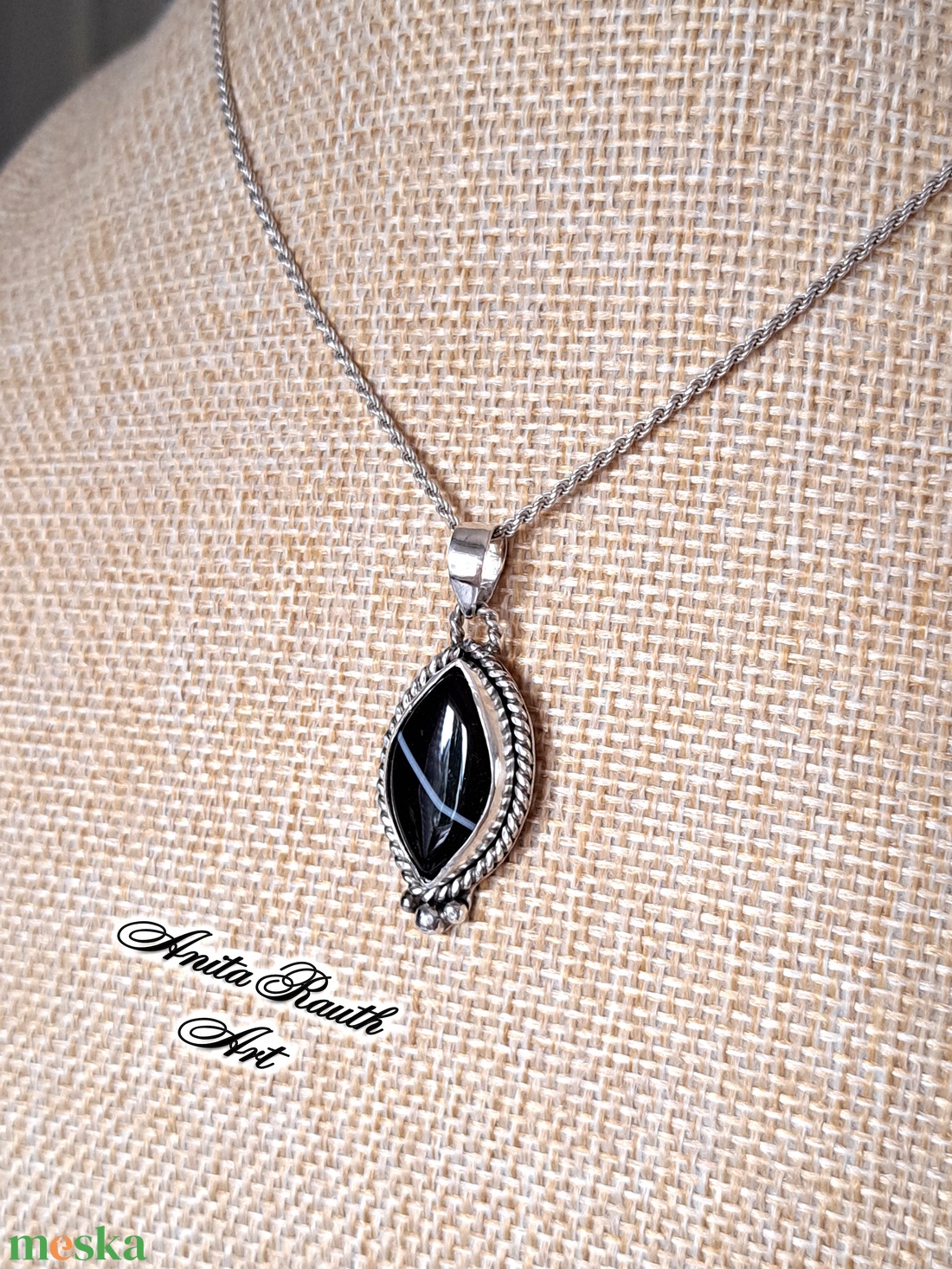 Achát medál csavarral - ékszer - nyaklánc - medál - Meska.hu