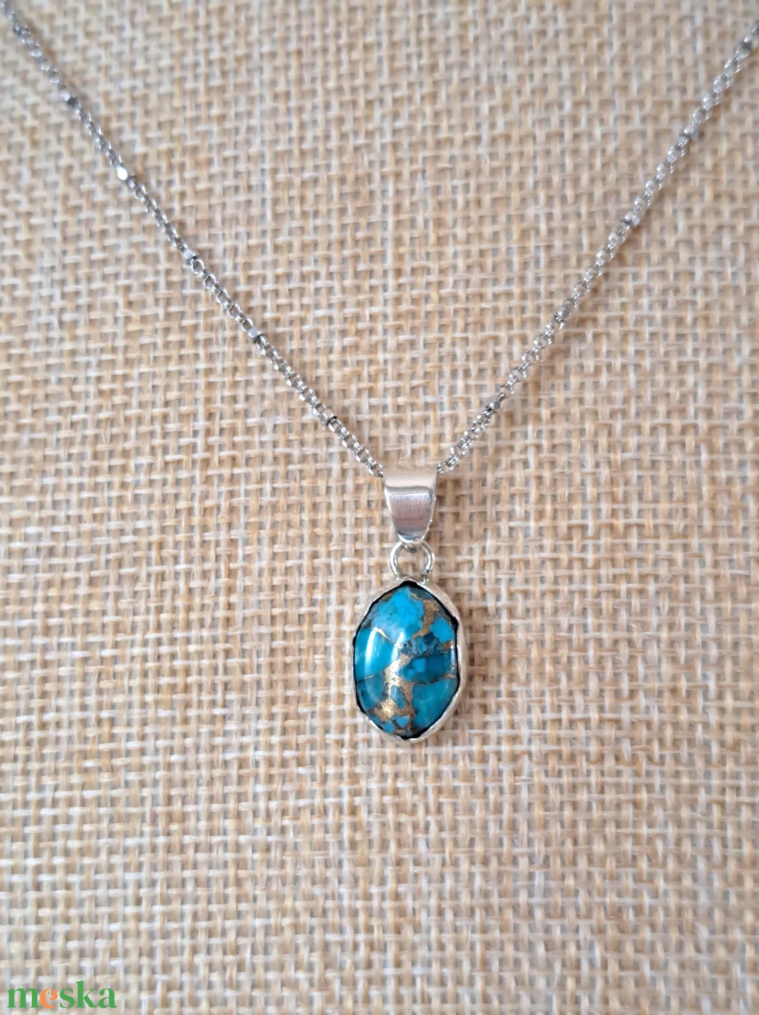 Pici türkiz medál - ékszer - nyaklánc - medál - Meska.hu
