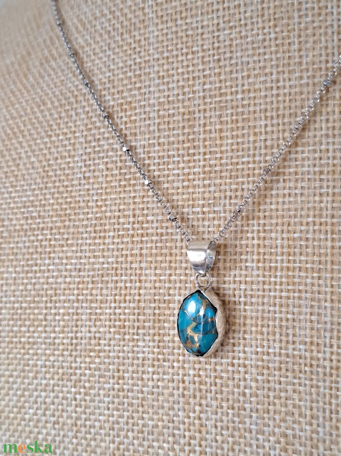 Pici türkiz medál - ékszer - nyaklánc - medál - Meska.hu