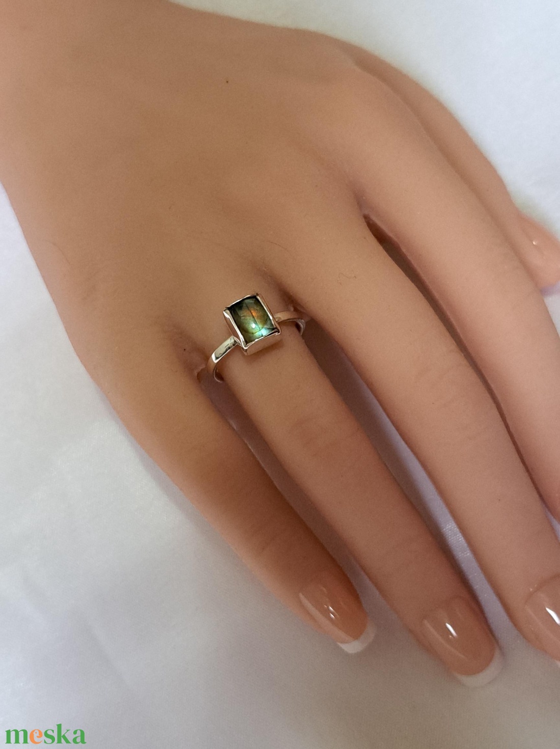 Négyzetes labradorit gyűrű  - ékszer - gyűrű - statement gyűrű - Meska.hu