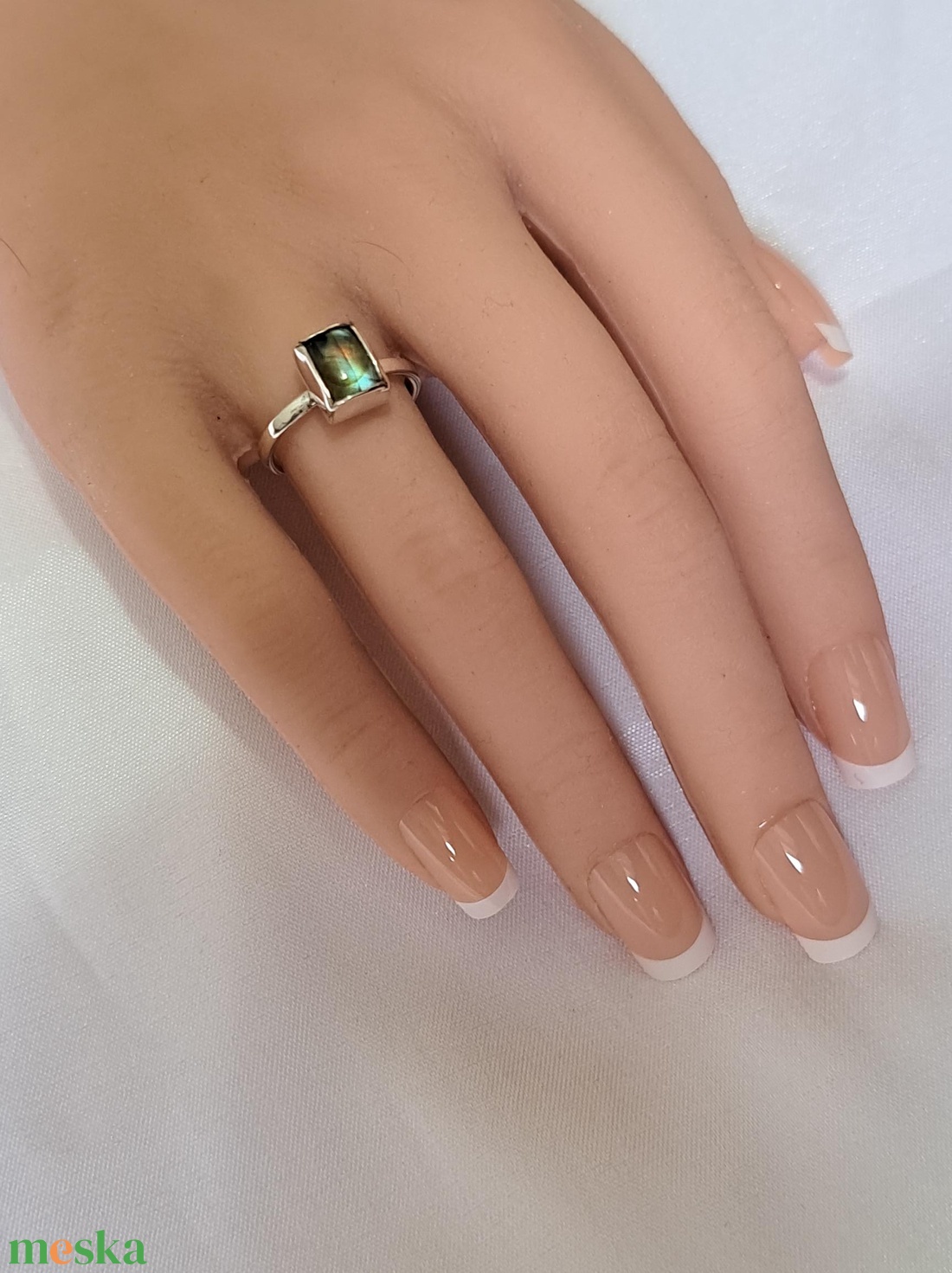 Négyzetes labradorit gyűrű  - ékszer - gyűrű - statement gyűrű - Meska.hu