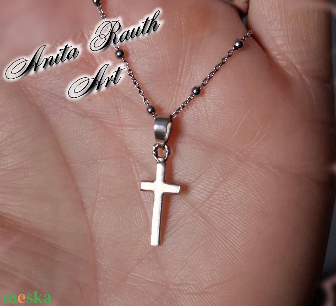 Ezüst  kereszt medál - ékszer - nyaklánc - medál - Meska.hu