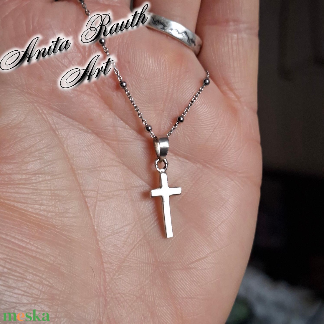 Ezüst  kereszt medál - ékszer - nyaklánc - medál - Meska.hu
