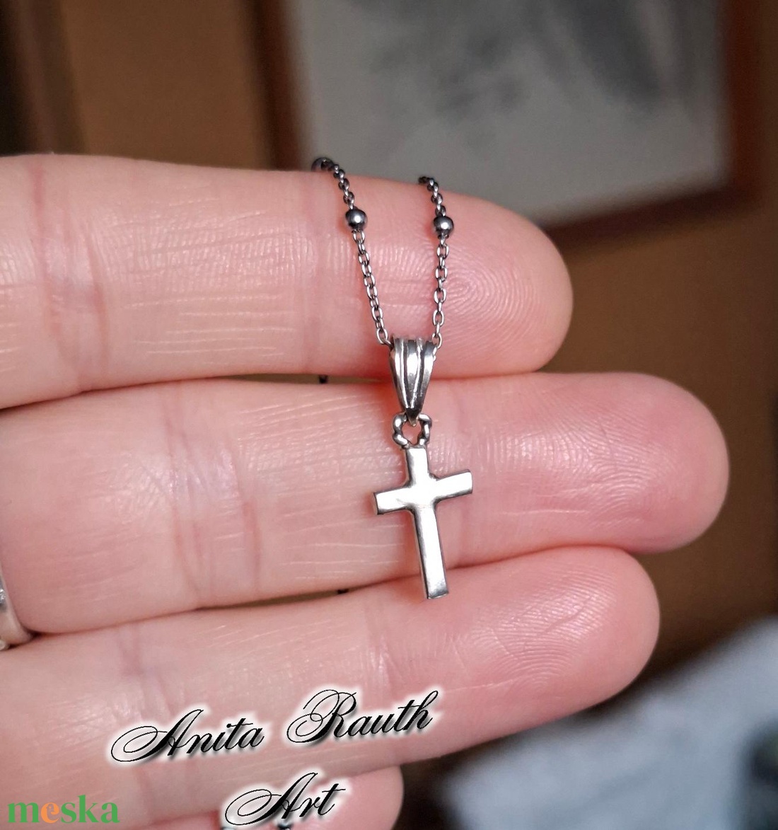 Ezüst  kereszt medál - ékszer - nyaklánc - medál - Meska.hu