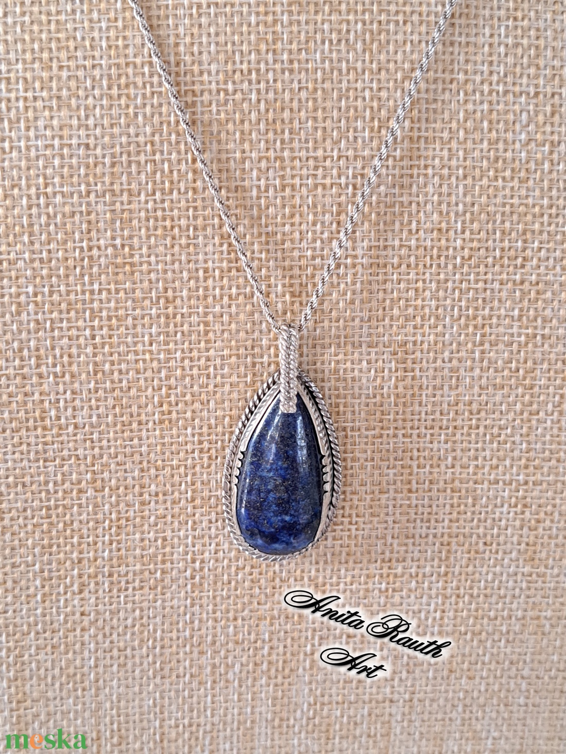Lapis lazuli cseppmedál - ékszer - nyaklánc - medál - Meska.hu