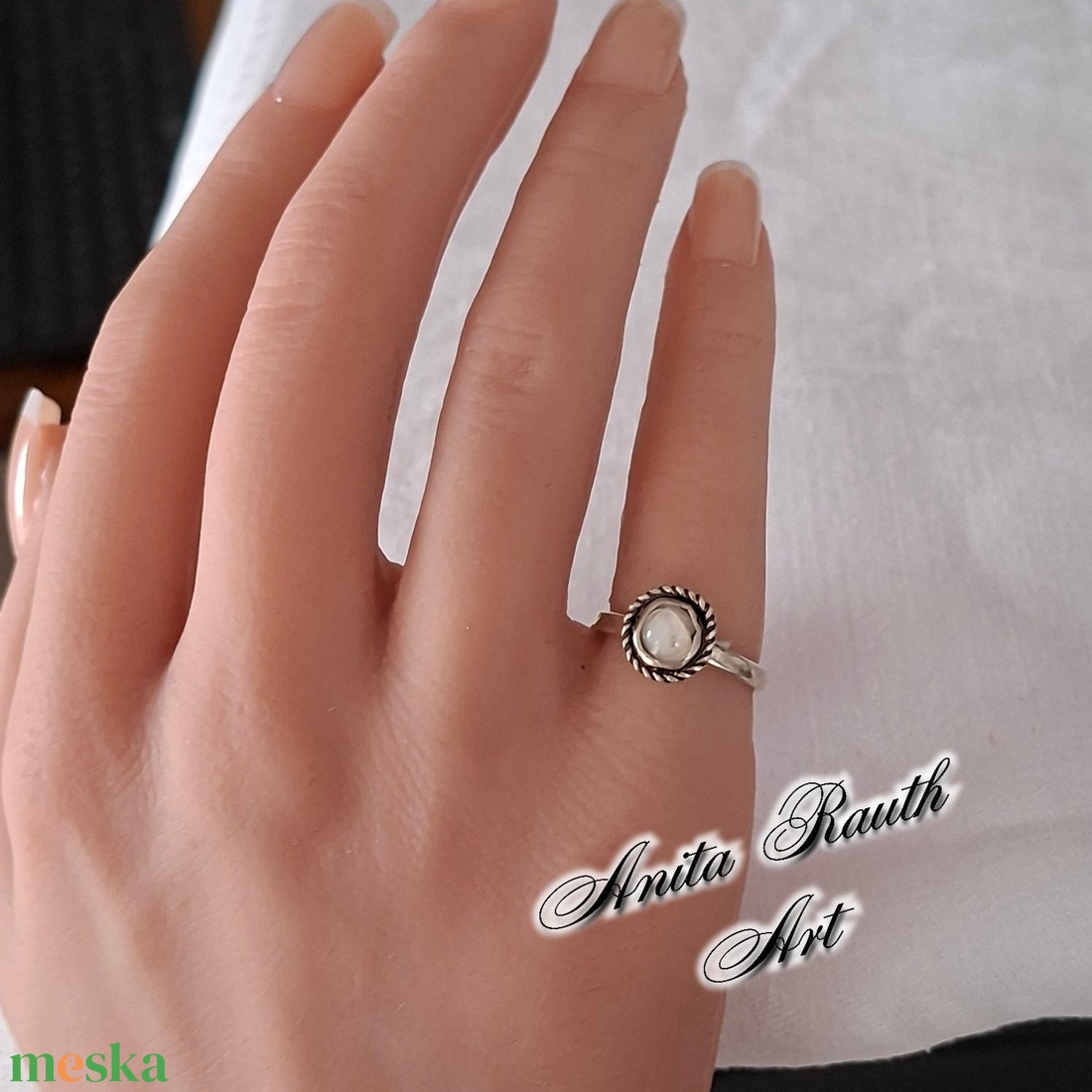 Kagylógyöngy gyűrű - ékszer - gyűrű - gyöngyös gyűrű - Meska.hu