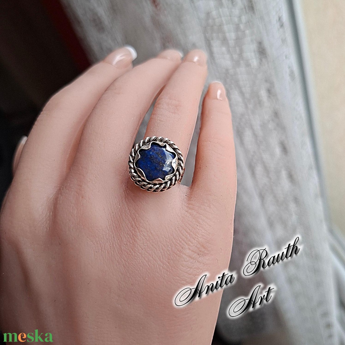 Lapis lazuli gyűrű - ékszer - gyűrű - statement gyűrű - Meska.hu