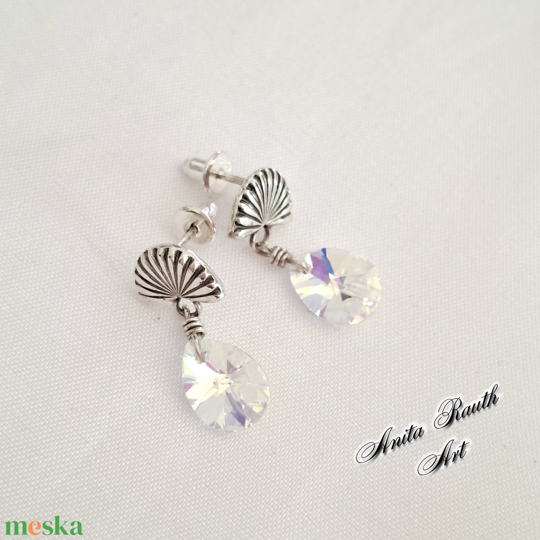 Swarovski csepp fülbevalók - ékszer - fülbevaló - lógó csepp fülbevaló - Meska.hu