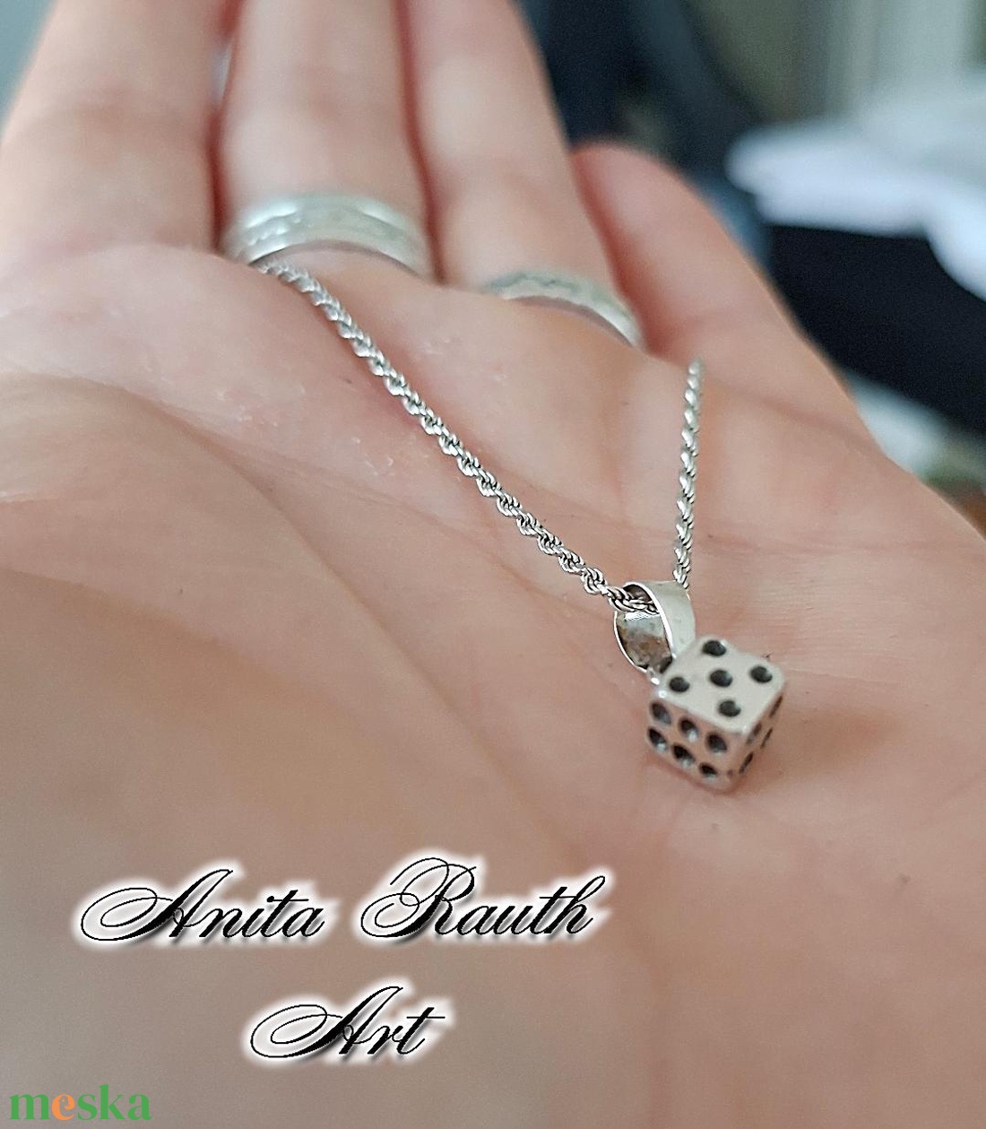 Dobókocka medál/charm - ékszer - nyaklánc - medál - Meska.hu