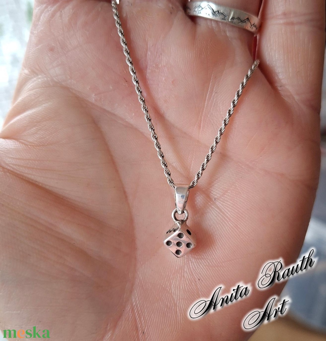 Dobókocka medál/charm - ékszer - nyaklánc - medál - Meska.hu