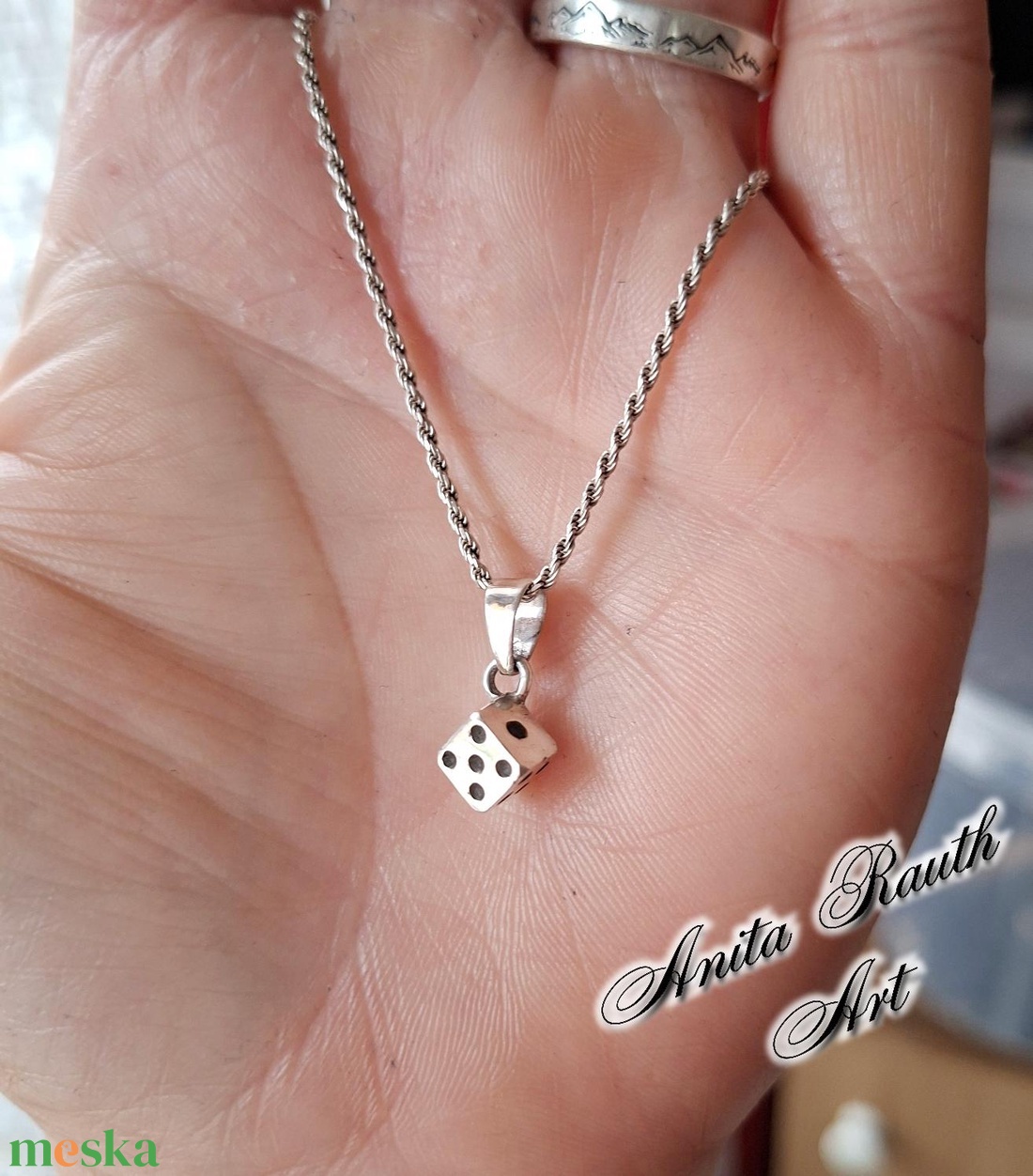 Dobókocka medál/charm - ékszer - nyaklánc - medál - Meska.hu
