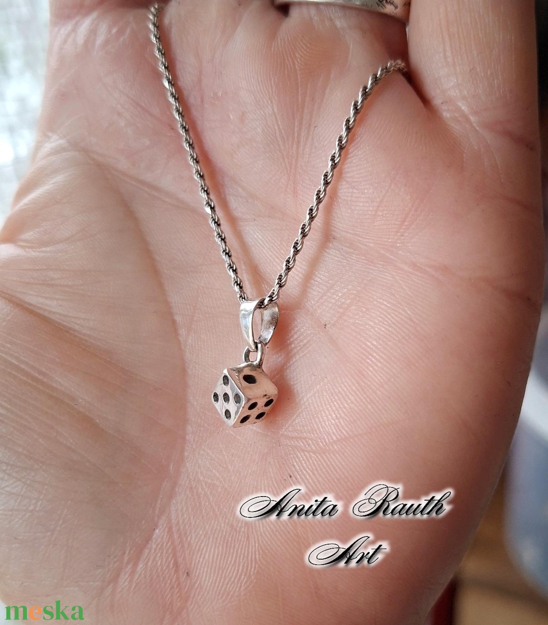 Dobókocka medál/charm - ékszer - nyaklánc - medál - Meska.hu