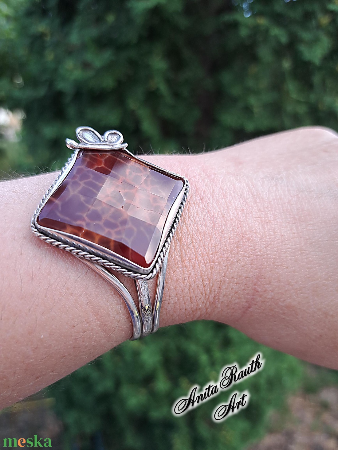 Kígyóbőr achát karperec - ékszer - karkötő - karperec - Meska.hu