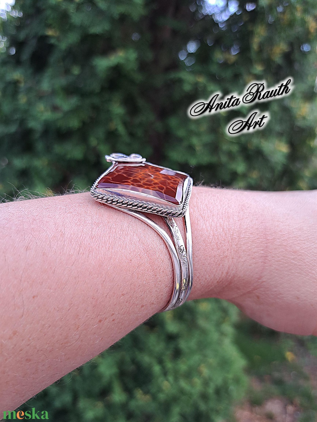 Kígyóbőr achát karperec - ékszer - karkötő - karperec - Meska.hu