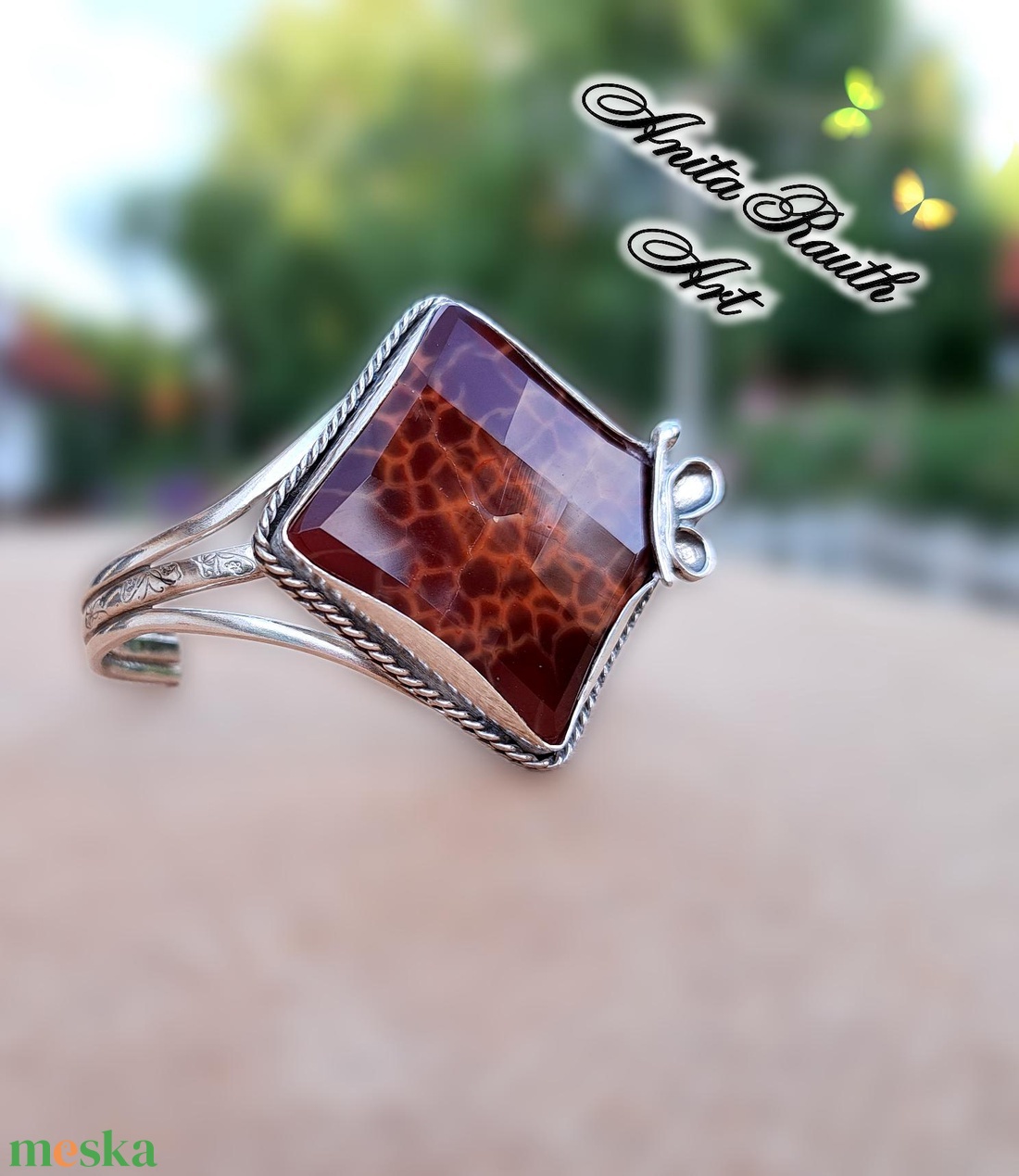 Kígyóbőr achát karperec - ékszer - karkötő - karperec - Meska.hu