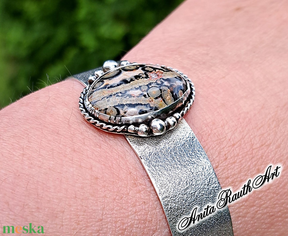 Leopárd jáspis karkötő  - ékszer - karkötő - karperec - Meska.hu