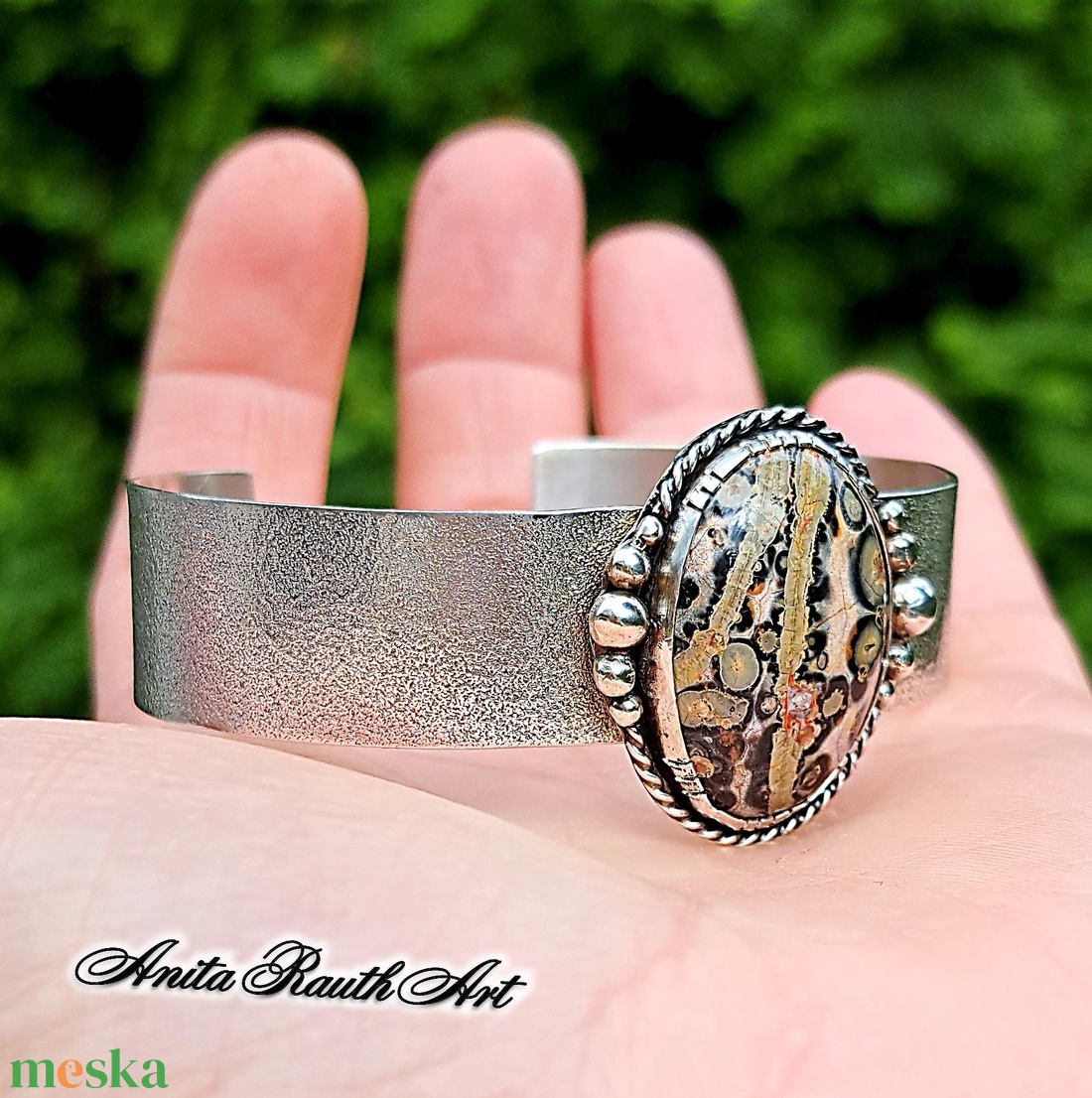 Leopárd jáspis karkötő  - ékszer - karkötő - karperec - Meska.hu